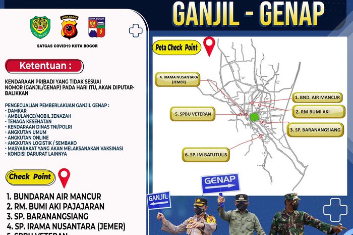 Kota Bogor memberlakukan sistem Ganjil-Genap hari ini, Sabtu (15/1/2022)