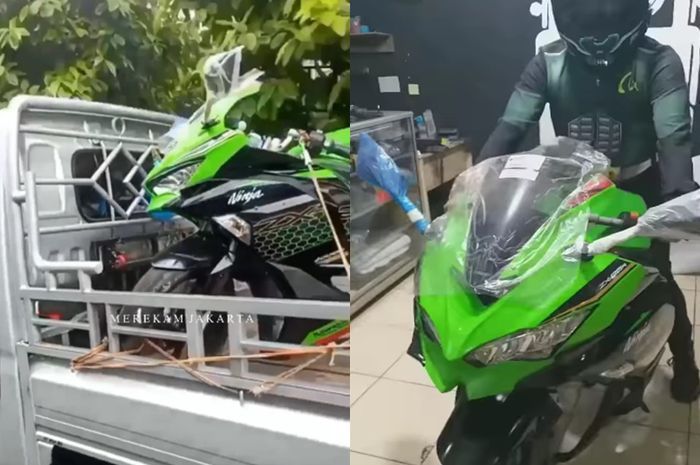 Tampang Kawasaki Ninja ZX-25R anti minum bensin ini bikin ngakak, dipakai jalan malah pengendaranya keringetan