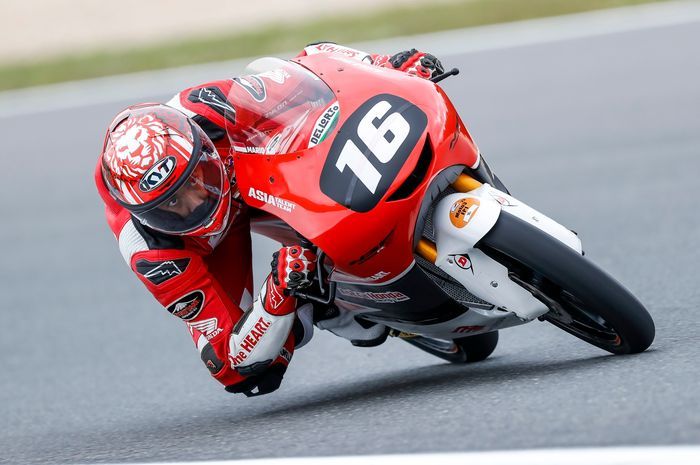 Mario Suryo Aji balapan di FIM CEV Repsol Moto3 2021