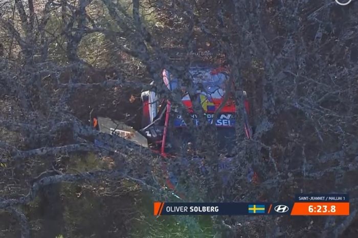 Oliver Solberg crash di hari ketiga Reli Monte Carlo 