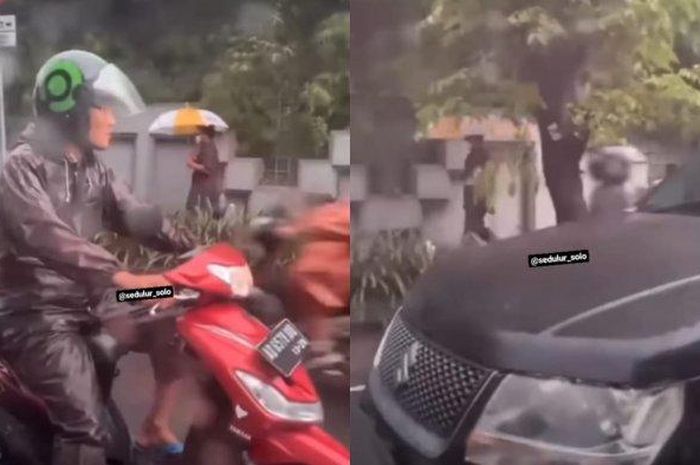 Yamaha Mio hadang Suzuki Grand Vitara di Solo karena lawan arah