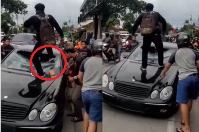 Perusakan sedan Mercy yang terjadi di Bantul.