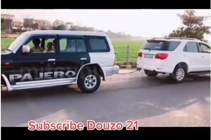 Adu kuat-kuatan torsi, Mitsubishi Pajero saling tarik dengan Toyota Fortuner, penampakan pemenangnya bikin heran