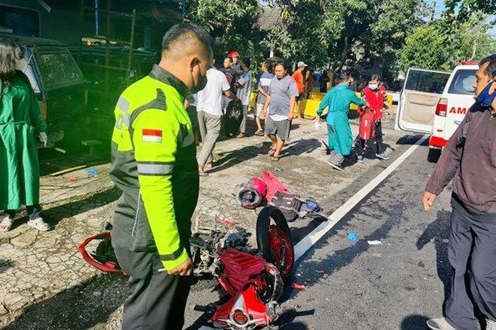 Lokasi kejadian kecelakaan maut di Dusun Geneng RT 3 RW 6 Desa Tegalgede, Karanganyar. 