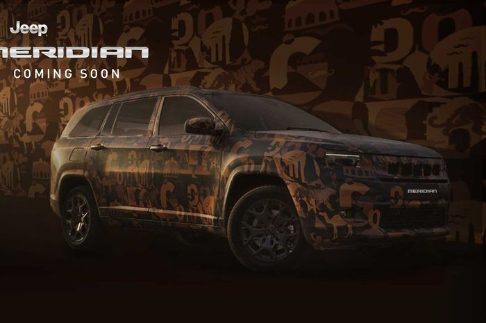 Teaser Jeep Meridian yang akan meluncur di India.