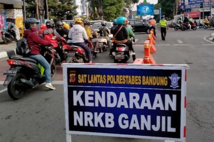 Ilustrasi penerapan ganjil-genap di Kota Bandung