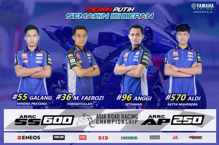 Skuat pembalap Yamaha Racing Indonesia (YRI) mengandalkan empat pembalap di dua kelas ARRC 2022. 