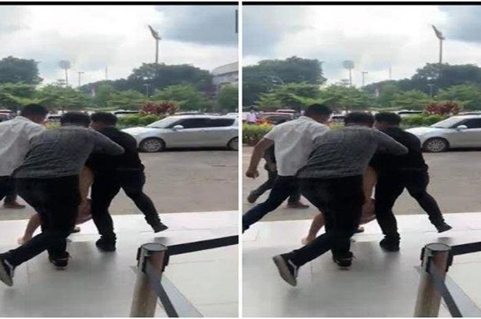 Rekaman video diduga Debt Collector seret pria keluar dari Icon Mall Palembang, Sumatera Selatan