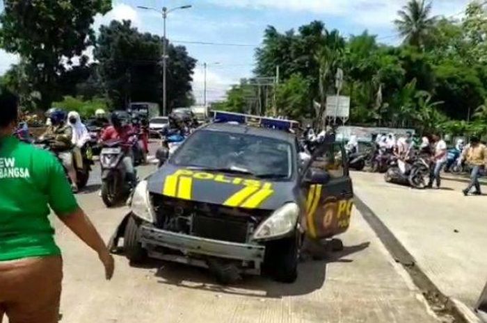 Mobil patroli Polisi, Nissan Almera tabrak 6 orang di Sukaraja, kabupaten Bogor, Jawa Barat