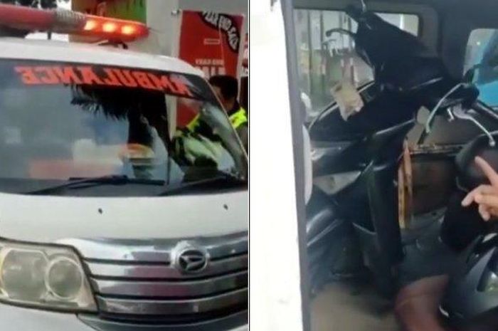 Viral Ambulans Diamankan Polisi Nyalakan Sirine mengangkut motor bodong