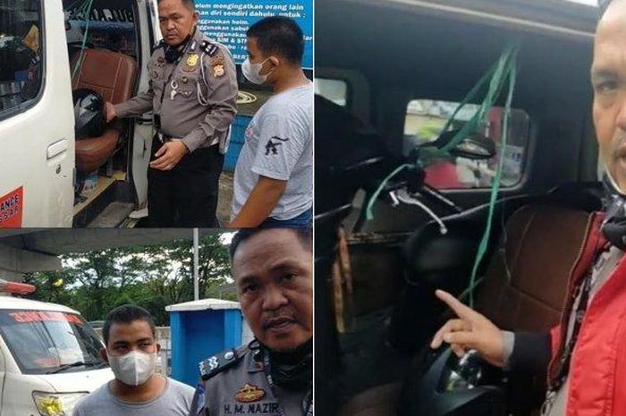 Ambulans pengangkut motor yang ugal-ugalan di Maros, Sulawesi Selatan diamankan polisi