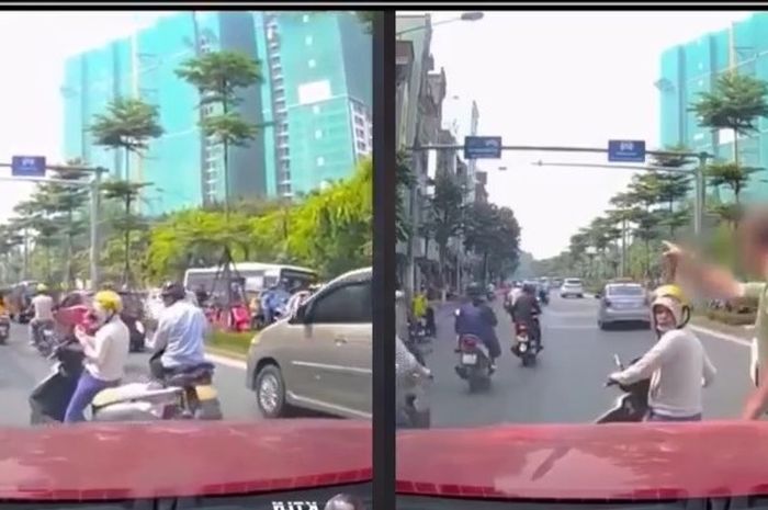 Ulah emak-emak pemotor di Vietnam gak kalah nyelenehnya sama di Indonesia nih.