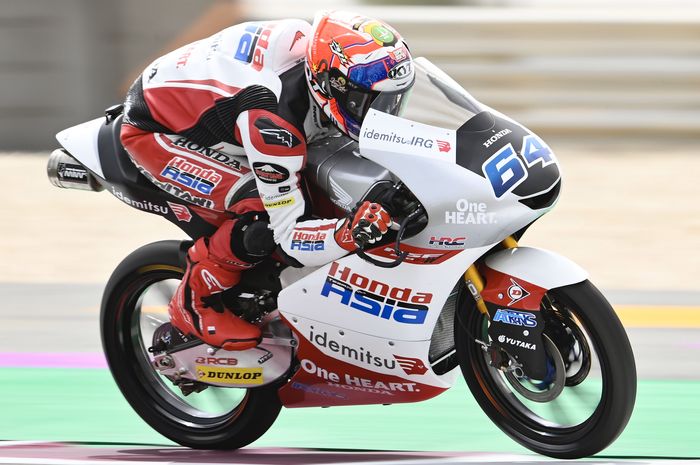 Mario Suryo Aji statis di sesi warm up Moto3 Qatar 2022