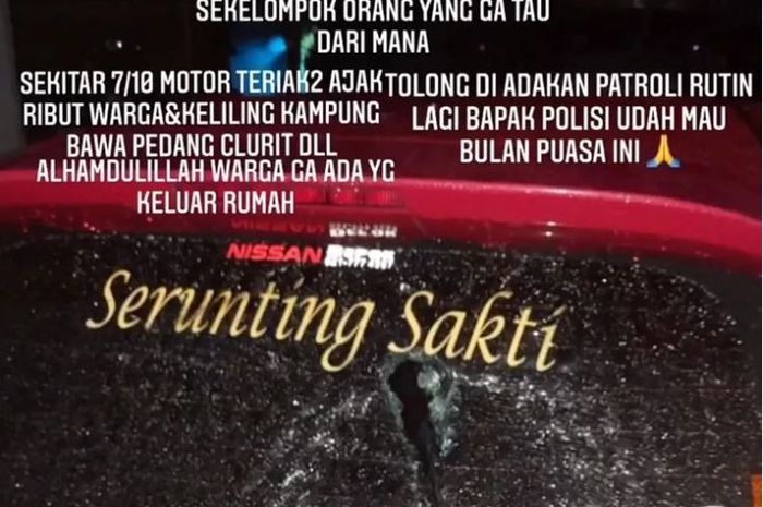 Keluhan warga atas aksi geng motor brutal serang warga, rumah dan mobil di Jl Cagar Alam, Pancoran Mas, Depok, Jawa Barat