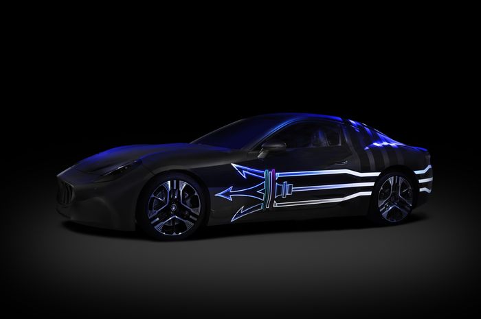 Teaser teknologi mobil listrik Maserati GranTurismo.