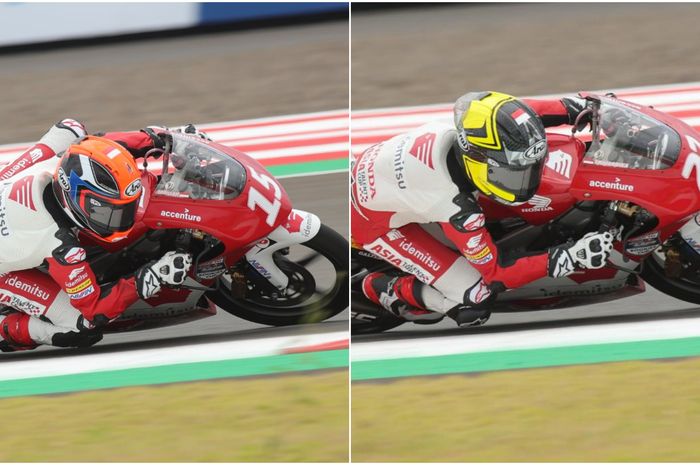 Reykat Yusuf Fadillh (kiri) da M Diandra Trihardika (kanan) sukses finish 10 besar di Race 2 IATC Indonesia 2022, Minggu (20/03).