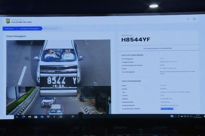 Contoh bentuk surat tilang elektronik (ETLE) 