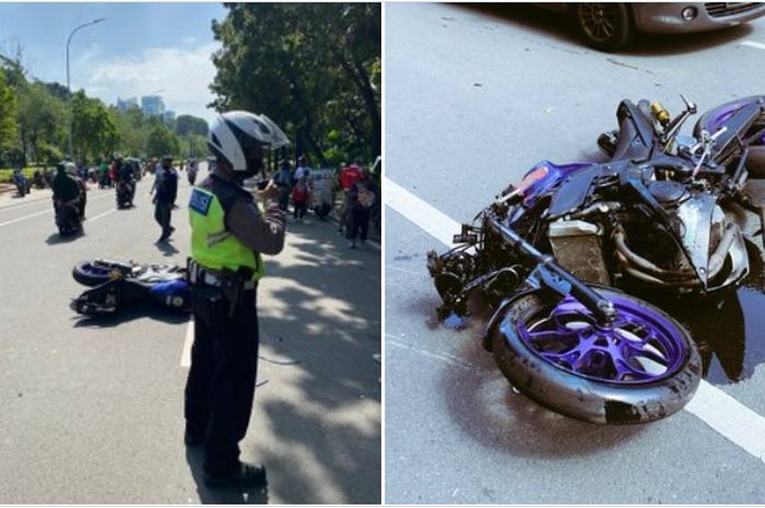 Yamaha R25 yang dikendarai mahasiswa terlibat kecelakaan dengan bajaj hingga meninggal dunia