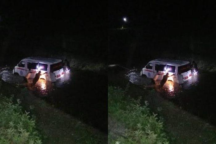 Ambulans kecebur Sungai Katumpi, Cina, Bone, Sulawesi Selatan akibat pengemudi lihat penampakan mistis