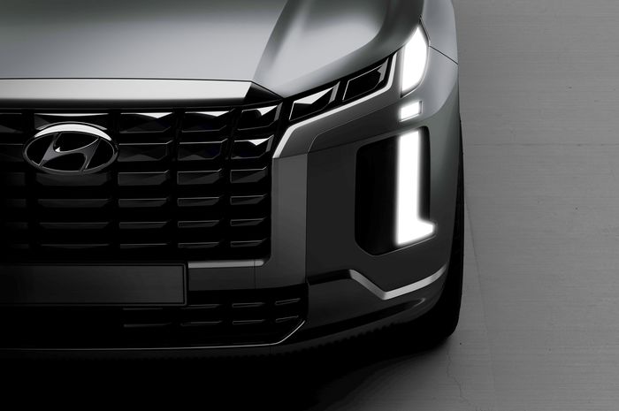 Teaser Hyundai Palisade facelift yang siap meluncur di New York International Auto Show 2022.