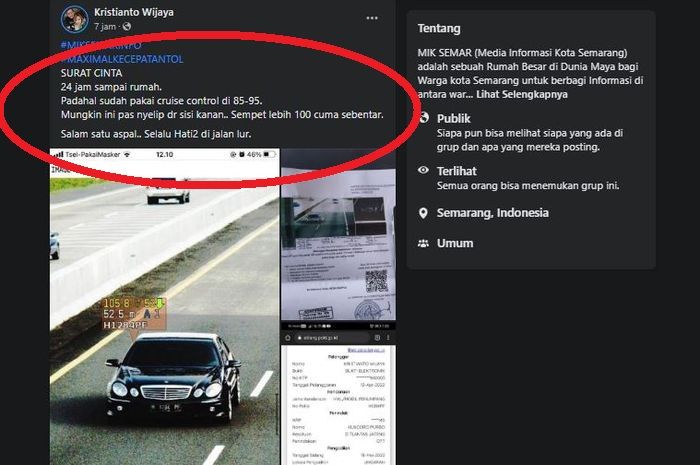 pengemudi Mercedes-Benz E240 dikirimi surat tilang usai melaju 95 km/jam di jalan tol, begini pengakuannya.