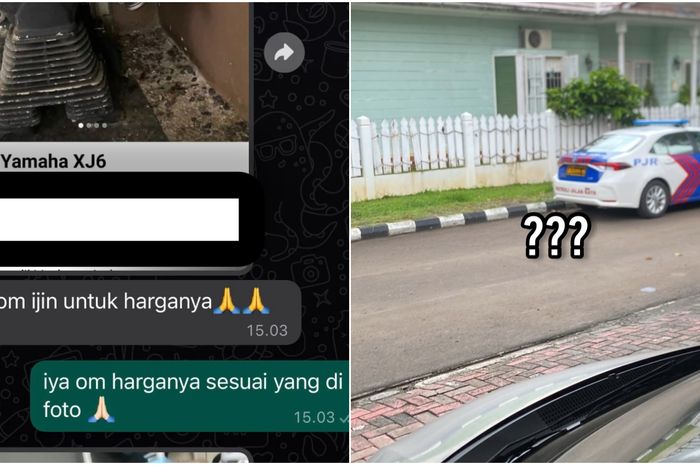 Tangkapan layar video cerita penjual mesin Yamaha XJ600 yang didatangi polisi.