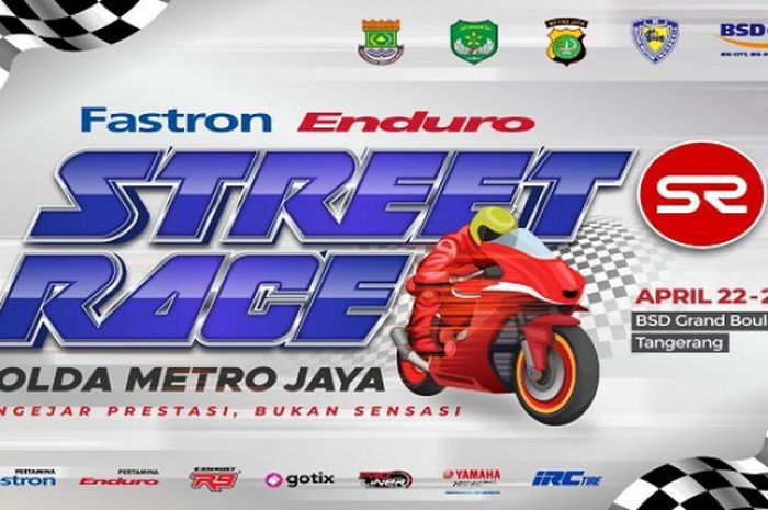 Ajang balap motor Street Race Polda Metro Jaya di BSD, Tangerang Selatan, Banten.