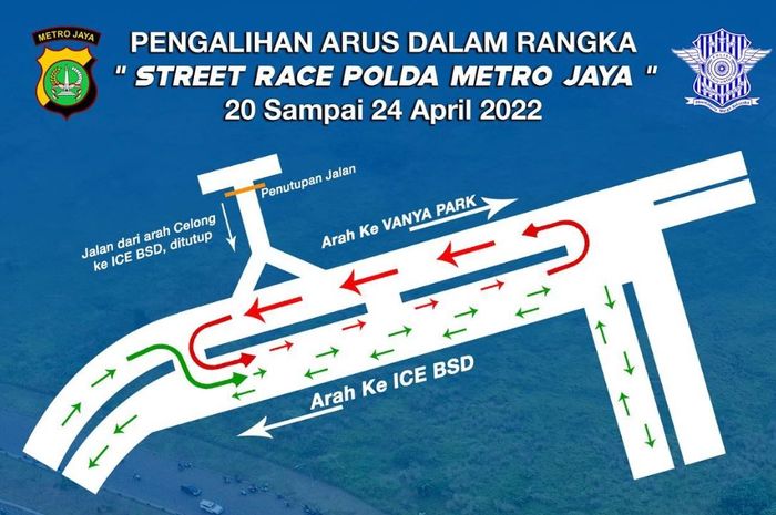 Pengalihan arus lalu lintas dalam rangka gelaran Street Race Polda Metro Jaya