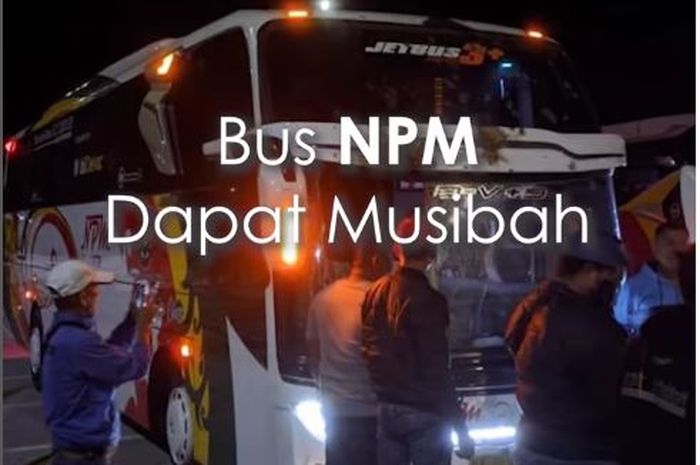 Bus PO NPM jadi korban pelamparan batu dan tanah di rus tol Lampung-Palembang KM 181