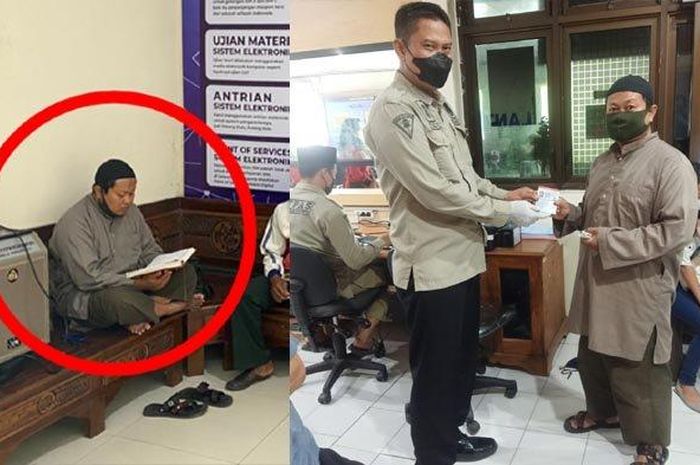 Galih Asmoro dihadiahi dua SIM gratis karena nunggu antrean di Satpas SIM Tulungagung sambil baca Al-Quran