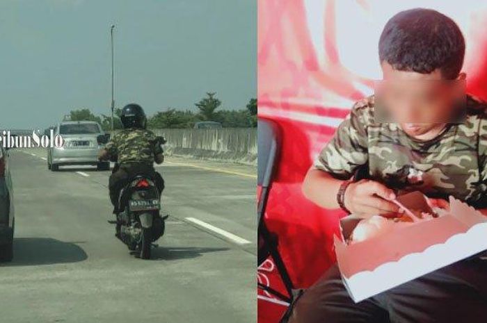 RAS, pasien ODGJ asal Kebakkramat, Karanganyar, membawa motor masuk ke jalan tol Solo-Ngawi di ruas tol Sragen. 