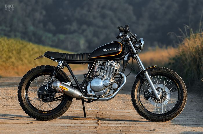 Suzuki GN250 bergaya scrambler minimalis