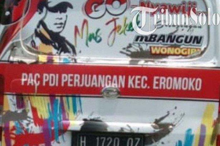 Ambulans milik PAC PDI Perjuangan Eromoko, Wonogiri, Jawa Tengah sebelum dicolong pria gragas