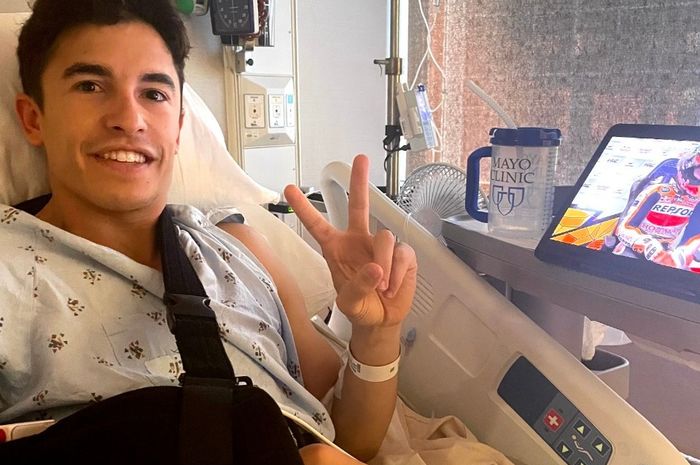 Marc Marquez usai jalani operasi humerus kanan di Mayo Clinic, Amerika Serikat (3/6)