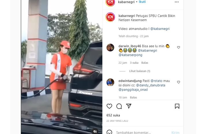 Video petugas SPBU cantik membuat pria gagal fokus