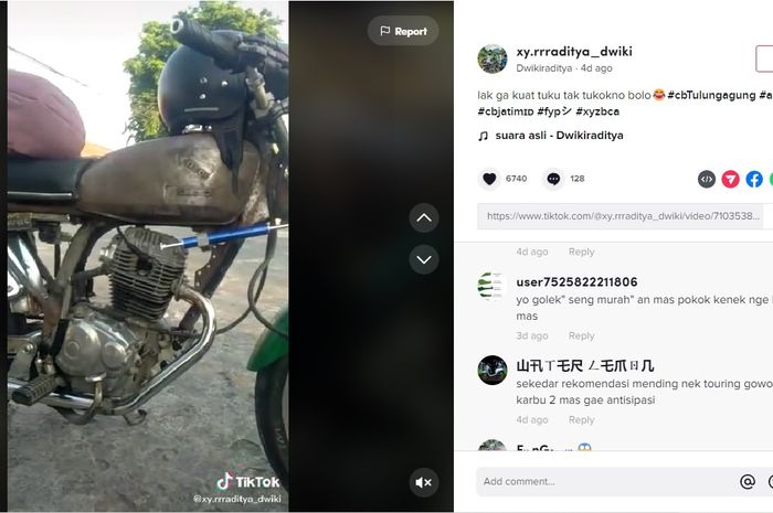 Viral curhatan pemilik Honda CB100 yang jadi target maling saat pulang dari Tulungagung.