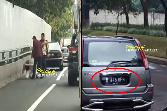 Penganiayaan dilakukan sopir Nissan X-trail berpelat B 1146 RFH kepada anak anggota DPR di Tol Dalam Kota, Jakarta, (4/6/22).