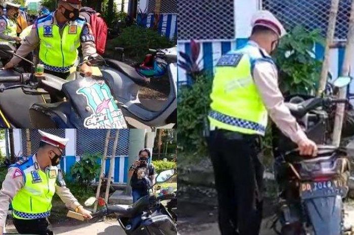 Yamaha NMAX yang ditinggal kabur pengendaranya saat terjaring razia Operasi Patuh di Jl Sultan Alaudin-AP Pettarani, Makassar, Sulawesi Selatan