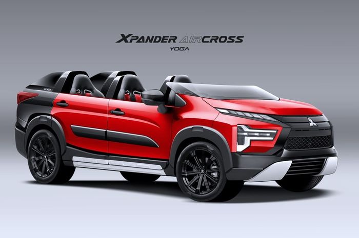 Modifikasi digital Mitsubishi Xpander berlabel Mitsubishi Aircross dikonsep ala speedster 