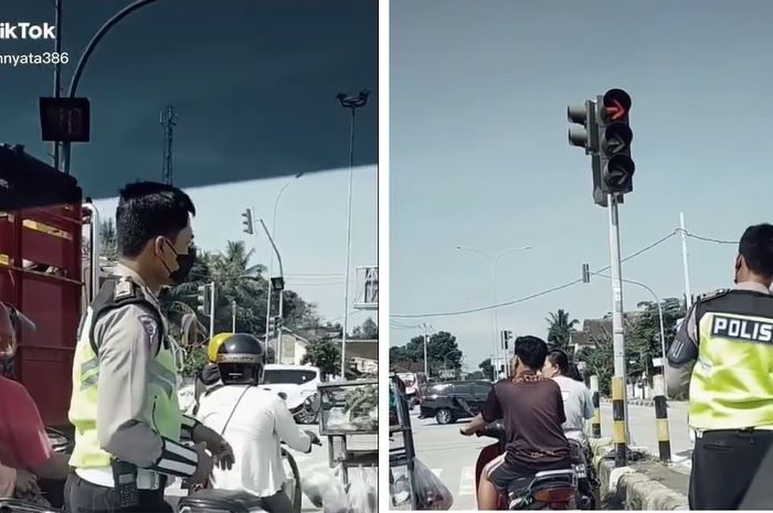 Momen anggota Satlantas Polres Boyolali gunakan ETLE Mobile untuk menilang.