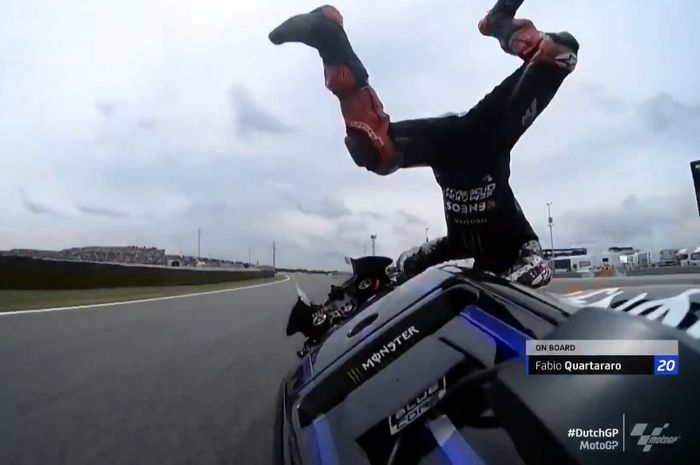 Fabio Quartararo crash dua kali di MotoGP Belanda 2022