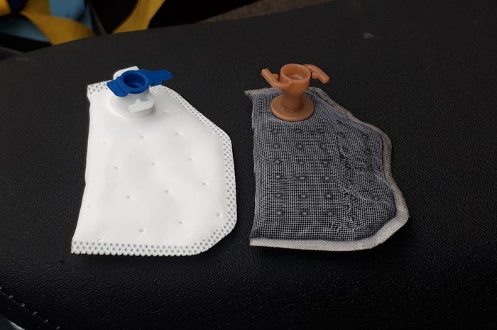 Perbandingan filter fuel pump baru dan lama