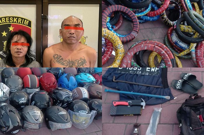 Dua maling spesialis ban dan helm di Boyolali akhirnya ditangkap.