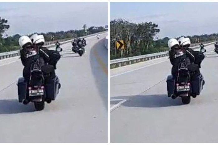 Konvoi moge masuk tol Pekanbaru