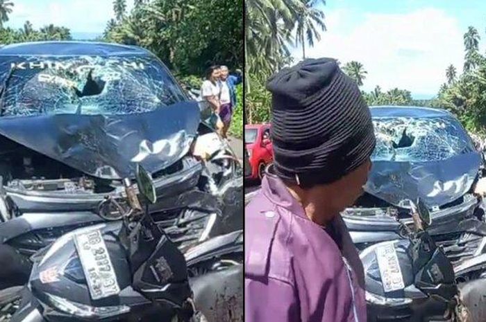 Daihatsu Sigra tabrak Honda Vario yang dikendarai perangkat desa. Korban berakhir meninggal dunia