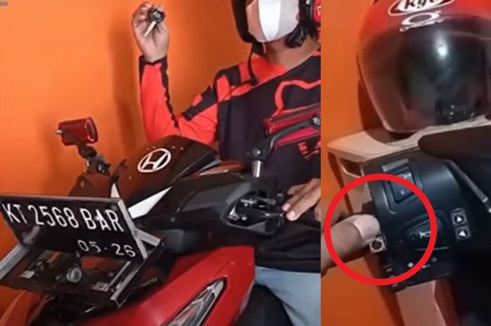 Honda Vario 125 yang dibekali teknologi bisa menyembunyikan pelat nomor.