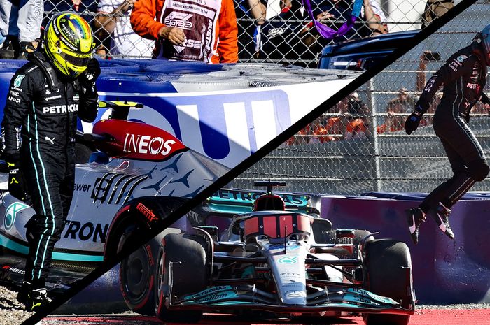 Lewis Hamilton dan George Russell sama-sama crash di kualifikasi (Q3) F1 Austria 2022