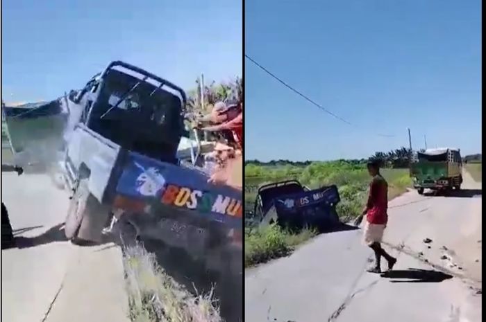 Video lucu evakuasi Suzuki Carry dari parit malang nyungsep ke sawah