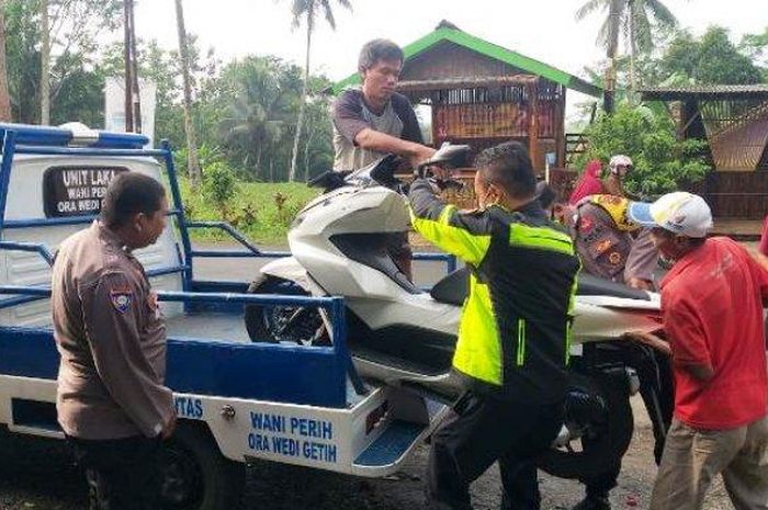 Honda PCX 150 diamankan Satlantas Polres Purbalingga setelah menabrak lansia berusia 82 tahun