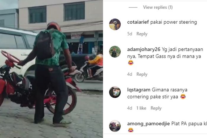 Tangkapan layar video modifikasi motor bebek yang terlalu out of the box.